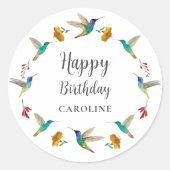 Hummingbird Custom Birthday Sticker (Voorkant)