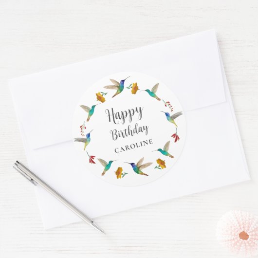 Hummingbird Custom Birthday Sticker (Envelop)