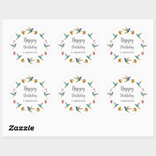 Hummingbird Custom Birthday Sticker (Vel)