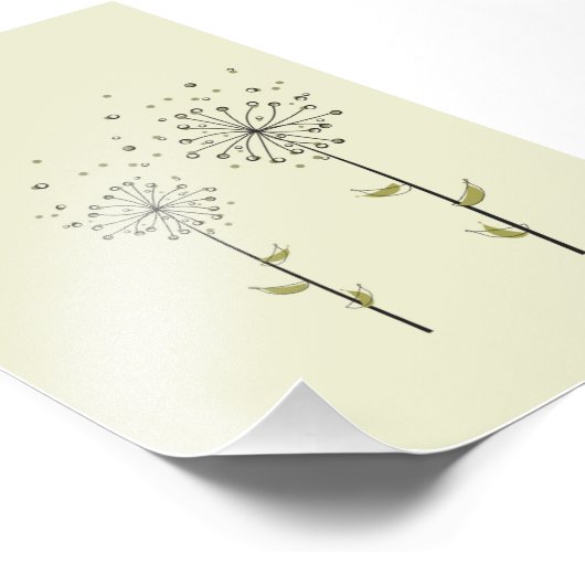 Hummingbird & Dandelion Foto Afdruk (Hoek)