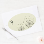 Hummingbird & Dandelion Ovale Sticker (Envelop)