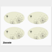 Hummingbird & Dandelion Ovale Sticker (Vel)