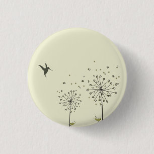 Hummingbird & Dandelion Ronde Button 3,2 Cm