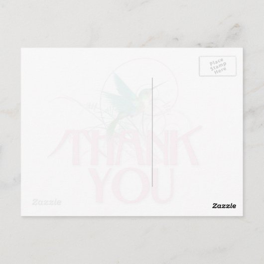 Hummingbird Dank je Briefkaart (Achterkant)