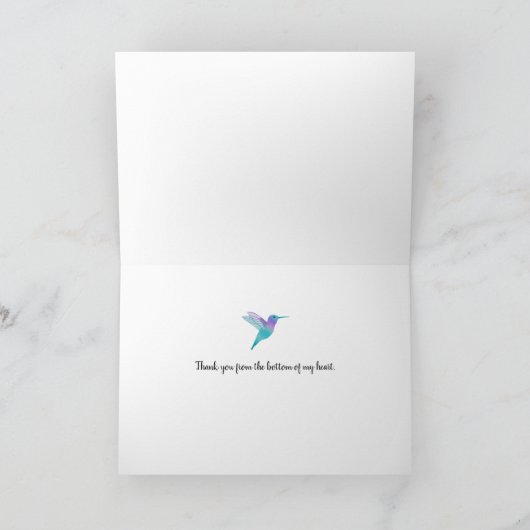 Hummingbird Dank je groet Kaart (Binnen)