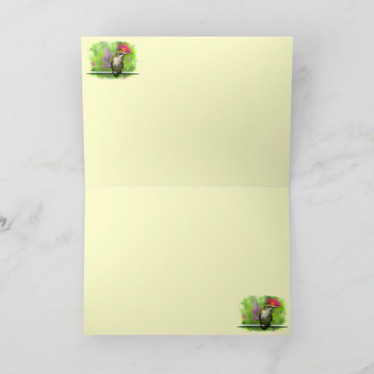 Hummingbird Dank u Bedankkaart (Binnen)