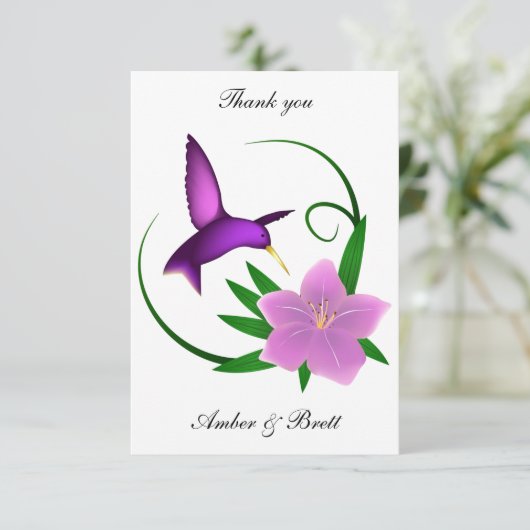 "Hummingbird", dank u. Kaart (Staand voorkant)