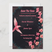 Hummingbird Dark Botanical Theme Kaart (Voorkant)