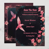 Hummingbird Dark Botanical Theme Kaart (Voorkant / Achterkant)