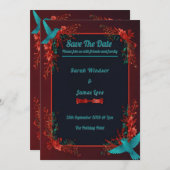 Hummingbird Dark Botanical Theme Kaart (Voorkant / Achterkant)