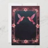 Hummingbird Dark Botanical Theme Kaart (Achterkant)