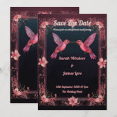 Hummingbird Dark Botanical Theme Kaart (Voorkant / Achterkant)