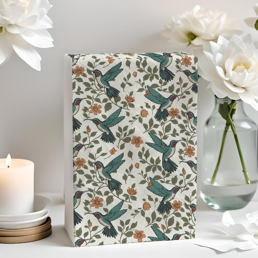 Hummingbird Decoupage Sinaasappel Bloemen Wit Tissuepapier