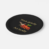 Hummingbird denkt globaal handelen lokaal Bord (Gekanteld)