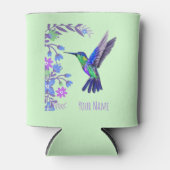 Hummingbird Design Botanische Bloemen Vogelliefheb Blikjeskoeler (Voorkant)