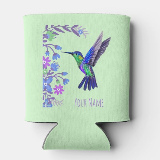 Hummingbird Design Botanische Bloemen Vogelliefheb Blikjeskoeler (Achterkant)