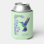 Hummingbird Design Botanische Bloemen Vogelliefheb Blikjeskoeler (Blikje Achterkant)