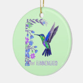 Hummingbird Design Botanische Bloemen Vogelliefheb Keramisch Ornament (Links)