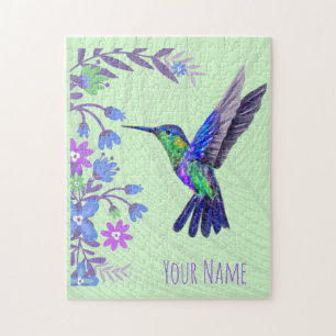 Hummingbird Design Botanische Bloemen Vogelliefheb Legpuzzel