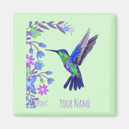 Hummingbird Design Botanische Bloemen Vogelliefheb Magneet