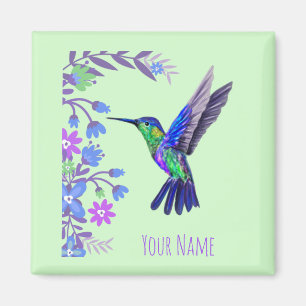 Hummingbird Design Botanische Bloemen Vogelliefheb Magneet