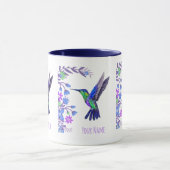 Hummingbird Design Botanische Bloemen Vogelliefheb Mok (Midden)