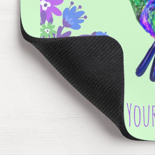 Hummingbird Design Botanische Bloemen Vogelliefheb Muismat (Hoek)