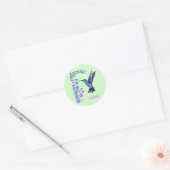 Hummingbird Design Botanische Bloemen Vogelliefheb Ronde Sticker (Envelop)