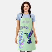 Hummingbird Design Botanische Bloemen Vogelliefheb Schort (Gedragen)