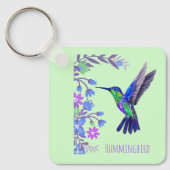 Hummingbird Design Botanische Bloemen Vogelliefheb Sleutelhanger (Voorkant)