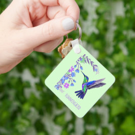Hummingbird Design Botanische Bloemen Vogelliefheb Sleutelhanger
