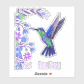 Hummingbird Design Botanische Bloemen Vogelliefheb Sticker (Vel)