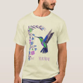 Hummingbird Design Botanische Bloemen Vogelliefheb T-shirt (Voorkant)
