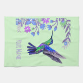Hummingbird Design Botanische Bloemen Vogelliefheb Theedoek (Horizontaal)