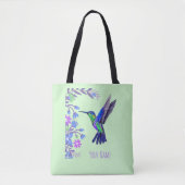 Hummingbird Design Botanische Bloemen Vogelliefheb Tote Bag (Voorkant)