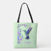 Hummingbird Design Botanische Bloemen Vogelliefheb Tote Bag (Achterkant)