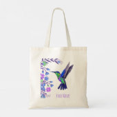 Hummingbird Design Botanische Bloemen Vogelliefheb Tote Bag (Achterkant)