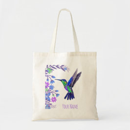 Hummingbird Design Botanische Bloemen Vogelliefheb Tote Bag