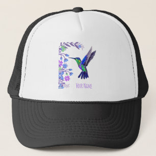 Hummingbird Design Botanische Bloemen Vogelliefheb Trucker Pet