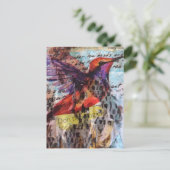 Hummingbird don't apologize for caring mixed media briefkaart (Staand voorkant)