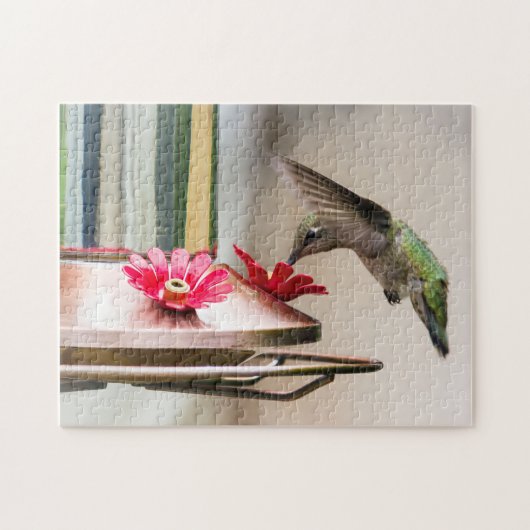 Hummingbird Drink van een aanvoerpuzzel Legpuzzel (Horizontaal)
