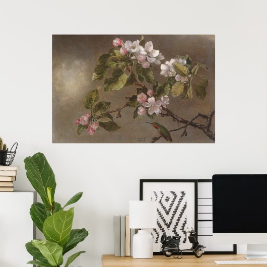 Hummingbird en Apple Blossom  schilderen Poster (Thuiskantoor)
