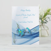 Hummingbird en Blue Wave Verjaardag Kaart (Staand voorkant)