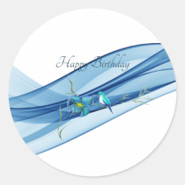 Hummingbird en Blue Wave Verjaardag stickers