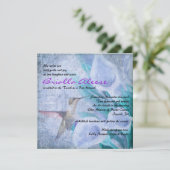 HUMMINGBIRD EN CALLA LILY Bat Mitzvah Invitation Kaart (Staand voorkant)