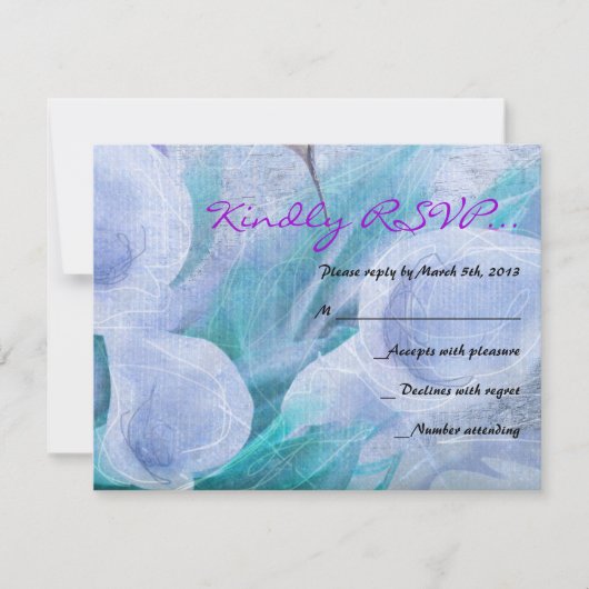 HUMMINGBIRD EN CALLA LILY Bat Mitzvah Reply Kaart (Voorkant)