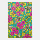 HUMMINGBIRD en Flowers Theedoek (Verticaal)