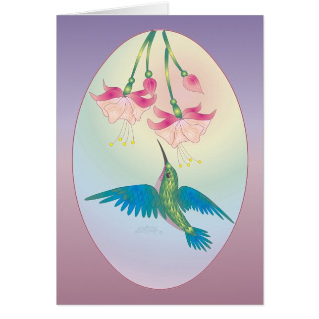 HUMMINGBIRD EN FUCHSIE DOOR SHARON SHARPE (Voorkant)