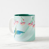 HUMMINGBIRD EN FUCHSIE DOOR SHARON SHARPE TWEEKLEURIGE KOFFIEMOK (Voorkant links)