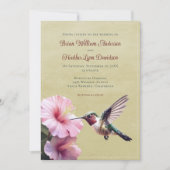 Hummingbird en Hibiscus bruiloft | Geel Kaart (Voorkant)